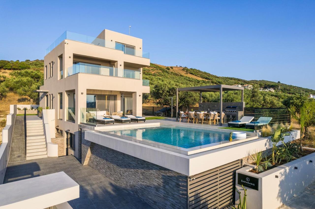 Villa Ekphrasis With Sea View And Jacuzzi Ravdhoukha Bagian luar foto