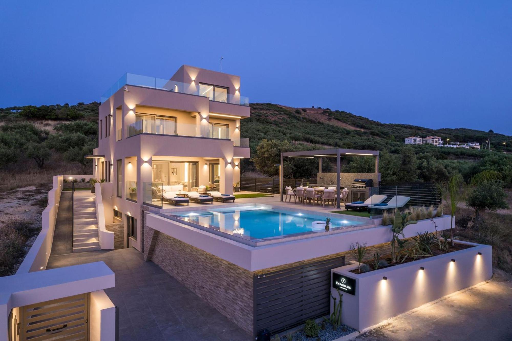 Villa Ekphrasis With Sea View And Jacuzzi Ravdhoukha Bagian luar foto