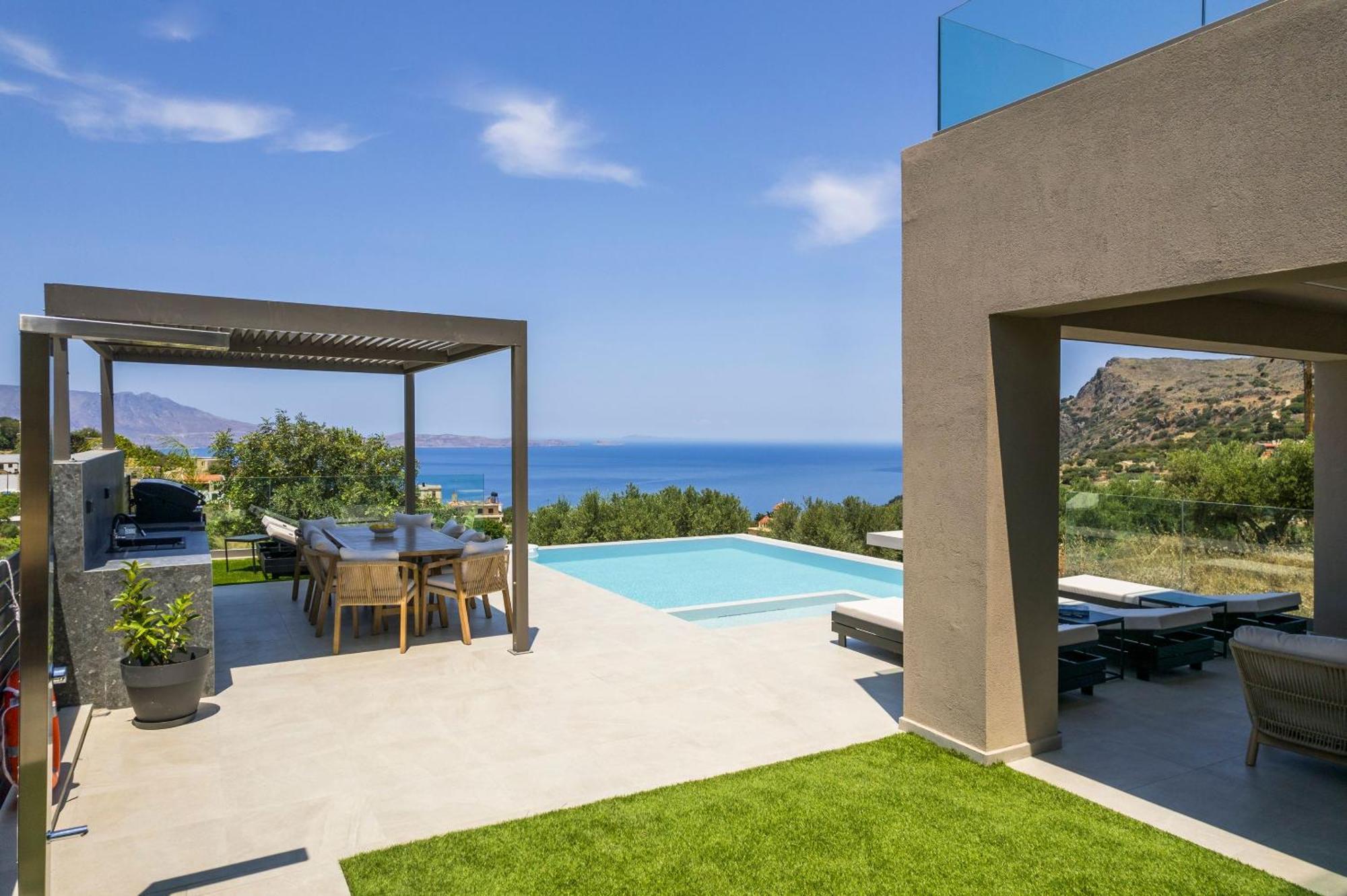 Villa Ekphrasis With Sea View And Jacuzzi Ravdhoukha Bagian luar foto