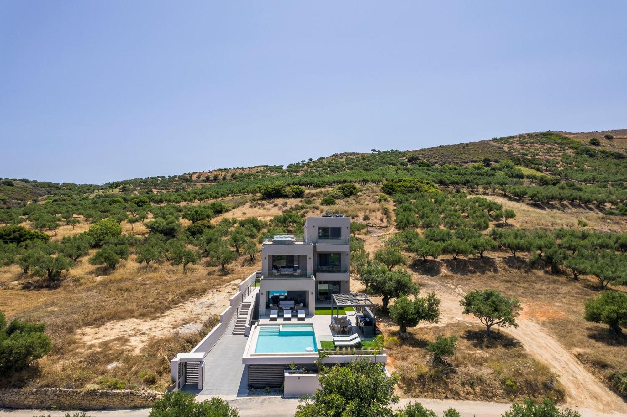 Villa Ekphrasis With Sea View And Jacuzzi Ravdhoukha Bagian luar foto